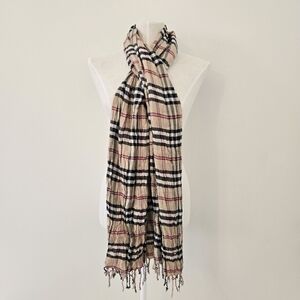Classic British Plaid Silk Viscose Handmade Scarf